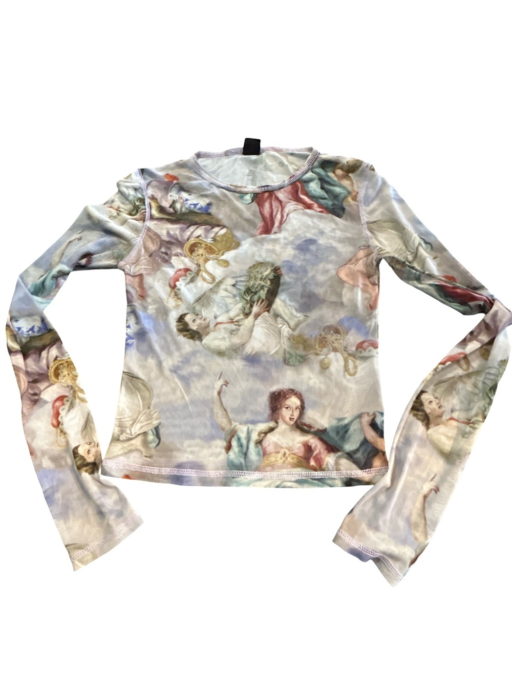 Urban Outfitters Y2K Renaissance Angel Mesh Sheer Long Sleeve Top S Fairycore